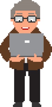 Pixel art illustration of businessman. vector