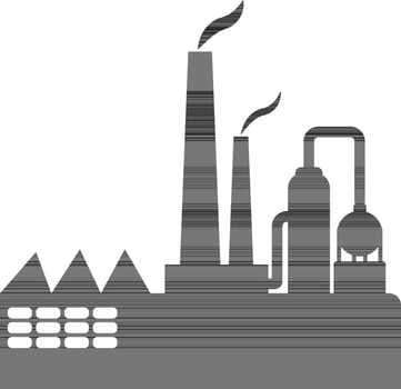 Flat illustration of manufactory building. vector