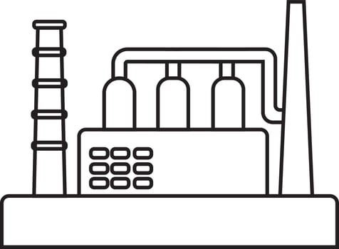 Flat illustration of oil refinery plant. vector