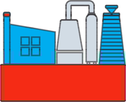 Pictogram of Oil processing plant. vector