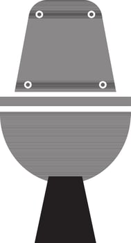 Isolated black and white toilet seat in flat style. vector