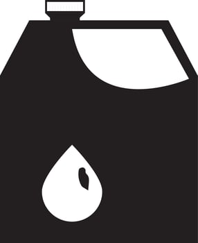 Illustration of a oil jerrycan in black and white color. vector