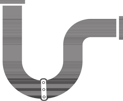 Black and white connecting pipe. vector
