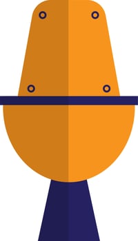 Isolated blue and yellow toilet seat in flat style. vector