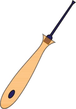 Screwdriver in blue and yellow color. vector