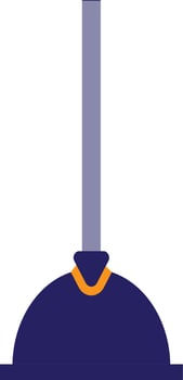 Flat style plumbing plunger in blue color. vector