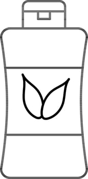 Organic Cosmetic Bottle Icon in Black Line Art. vector