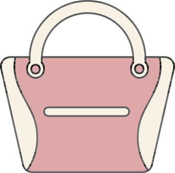 Female Modern Handbag Icon in Line Art. vector