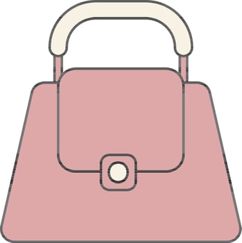 Illustration of Ladies Handbag Icon in Flat Style. vector