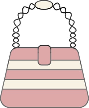 Female Handbag or Purse Icon in Line Art. vector