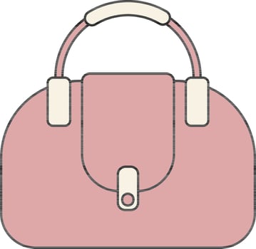 Illustration of Female Handbag or purse Icon in Line Art. vector