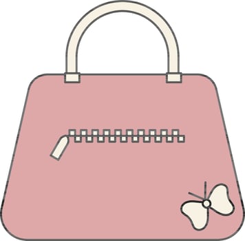 Modern Handbag Icon in Flat Style. vector