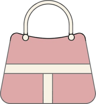 Isolated Female Handbag Icon in Line Art. vector