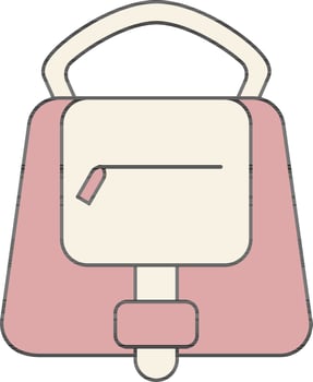 Illustration of Female Handbag Icon in Flat Style. vector