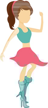 Character of a beautiful young girl. vector