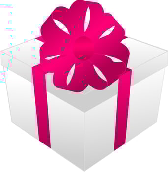 3D gift box with ribbon. vector