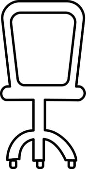 Black line art illustration of a office chair. vector