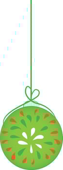 Hanging beautiful green ball. vector