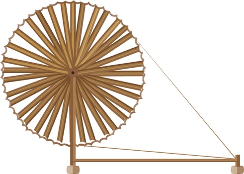 Vector illustration of creative spinning wheel icon.