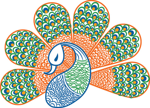 Indian national bird peacock. vector