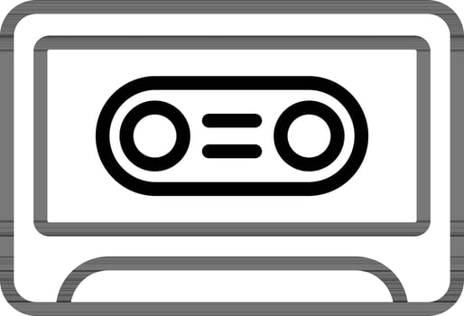 Line Art Illustration of Cassette Icon In Flat Style. vector