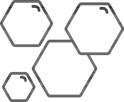 Hexagon Icon In Black Outline. vector