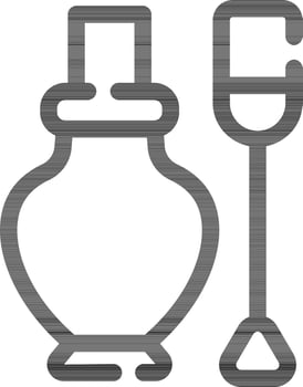 Nail Polish Icon in Thin Line Art. vector