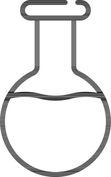Round Bottom Flask Icon In Black Outline. vector