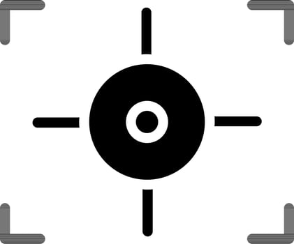 Camera Focus Icon In Black And White Color. vector