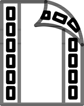 Film Strip Icon In Black Line Art. vector