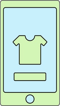Online Shopping In Smartphone Icon. vector