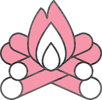 Bonfire Icon Or Symbol In Pink Color. vector