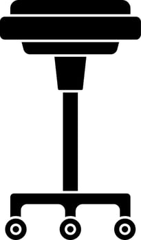 Flat Style Wheel Stool Icon In black and white Color. vector