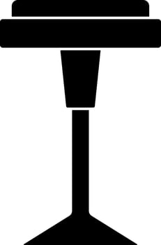Glyph One Legged Stool Icon In Flat Style. vector