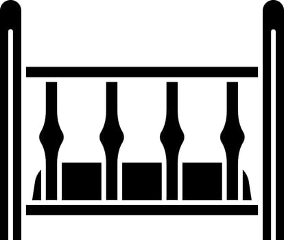 Crib Icon In Black And White Color. vector