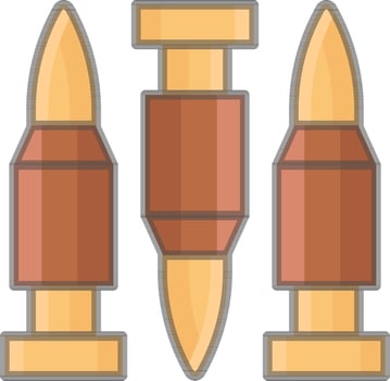 Brown And Yellow Color Bullets Icon In Flat Style. vector
