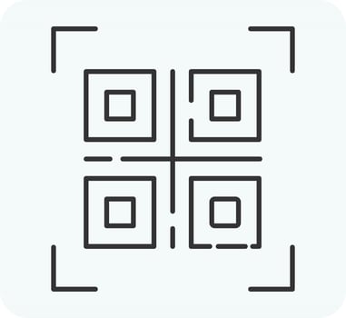 QR Code Icon In Blue Color. vector