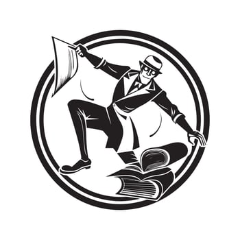 acrobatic drunken, vintage logo line art concept black and white color, hand drawn illustration vector