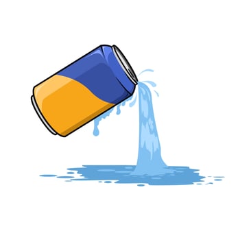 cold fizzy drink spilled from the can vector
