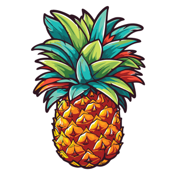 Tropical inspired pineapple illustration for your designs, png