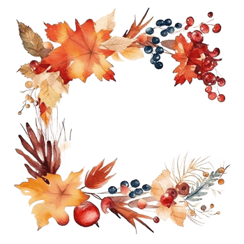 Watercolor Autumn Wreath Isolated. Illustration png