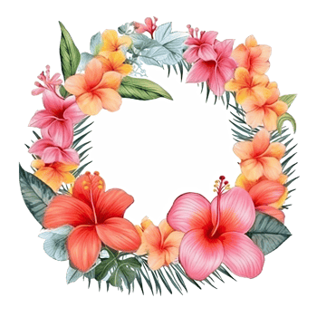 Watercolor tropical wreath isolated. Illustration png