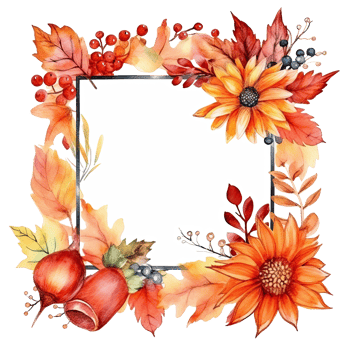 Watercolor Autumn Wreath Isolated. Illustration png