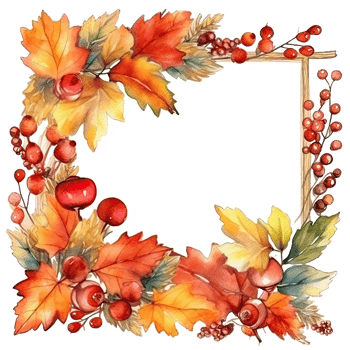 Watercolor Autumn Wreath Isolated. Illustration png