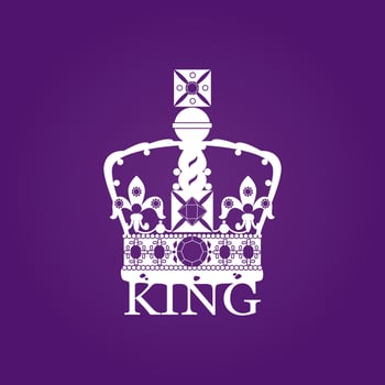 British crown vector flat illustration. King's crown. Symbol, element, emblem