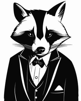 raccoon in a suit vector