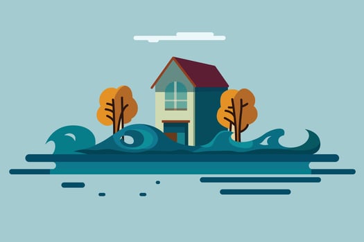 Flooding  natural disasters flat style clipart vector image