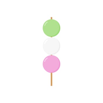 japanese dango flat design vector illustration. japan cuisine and street food