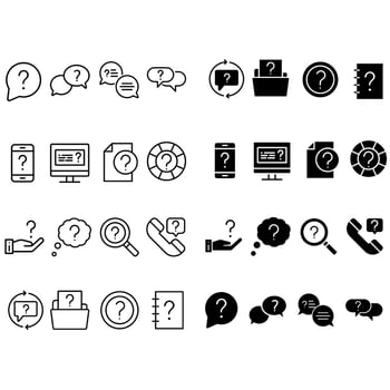 Question icon vector set. faq illustration sign collection. answer symbol or logo.