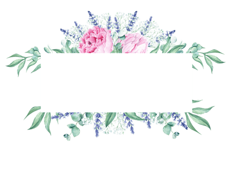 Watercolor horizontal frame, pink peonies, eucalyptus, gypsophila and lavender branches. Hand drawn botanical illustration. For wedding, greeting cards, baby shower, banners, blog templates, logos. png